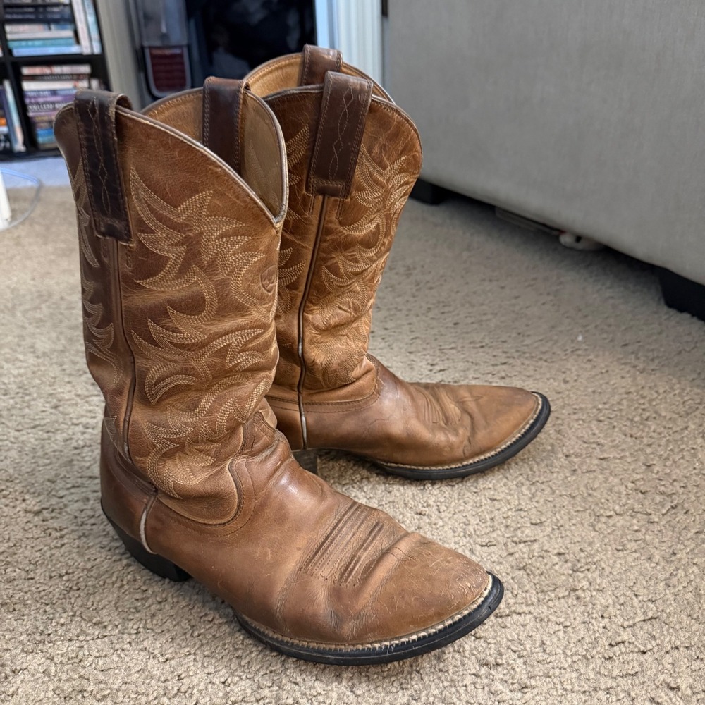 Ariat‎ Heritage Western Brown Leather Cowboy Boots Mens 10D Style 10002204